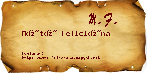 Máté Feliciána névjegykártya